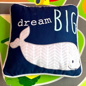 Wendy Bellissimo Navy and Gray Whale Baby Accent Pillow